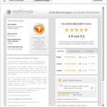 Vorschau auf die Zertifikatsseite innerhalb von Facebook